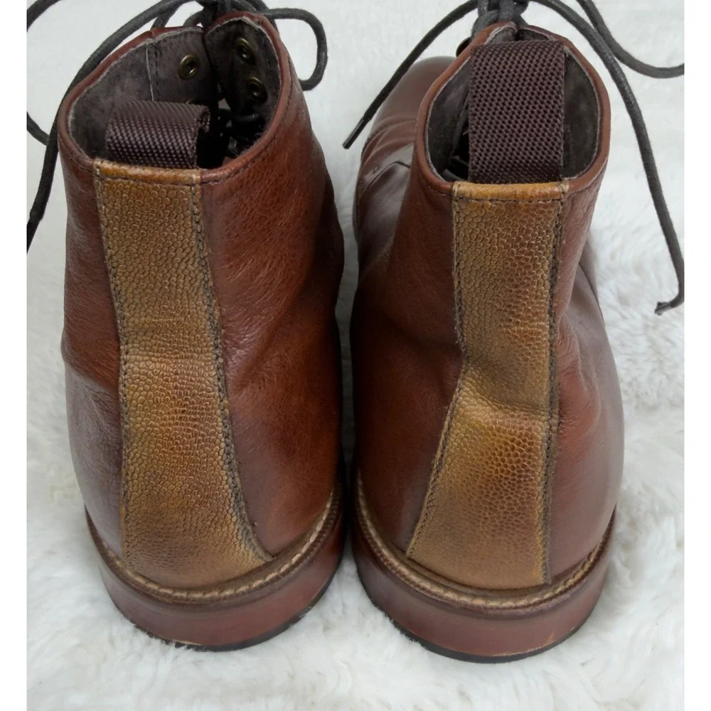 Aston Grey Lonaro Men Size 13 Brown Leather Cap Toe Lace Up Dress Boots Heritage